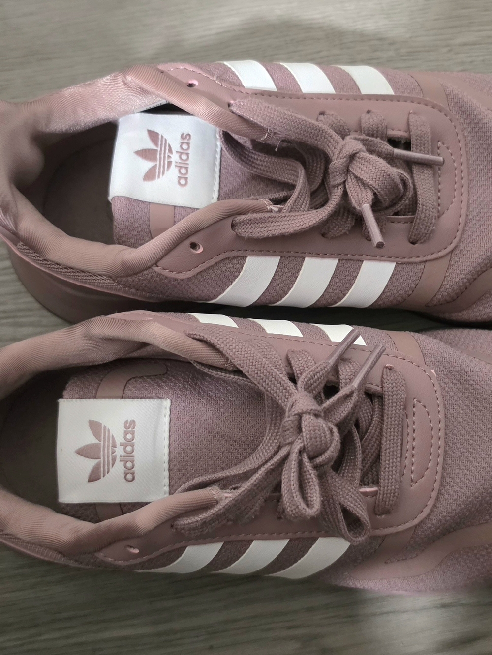 adidas Women's Mauve Multix Sneakers with White Stripes - Picture 4 of 5